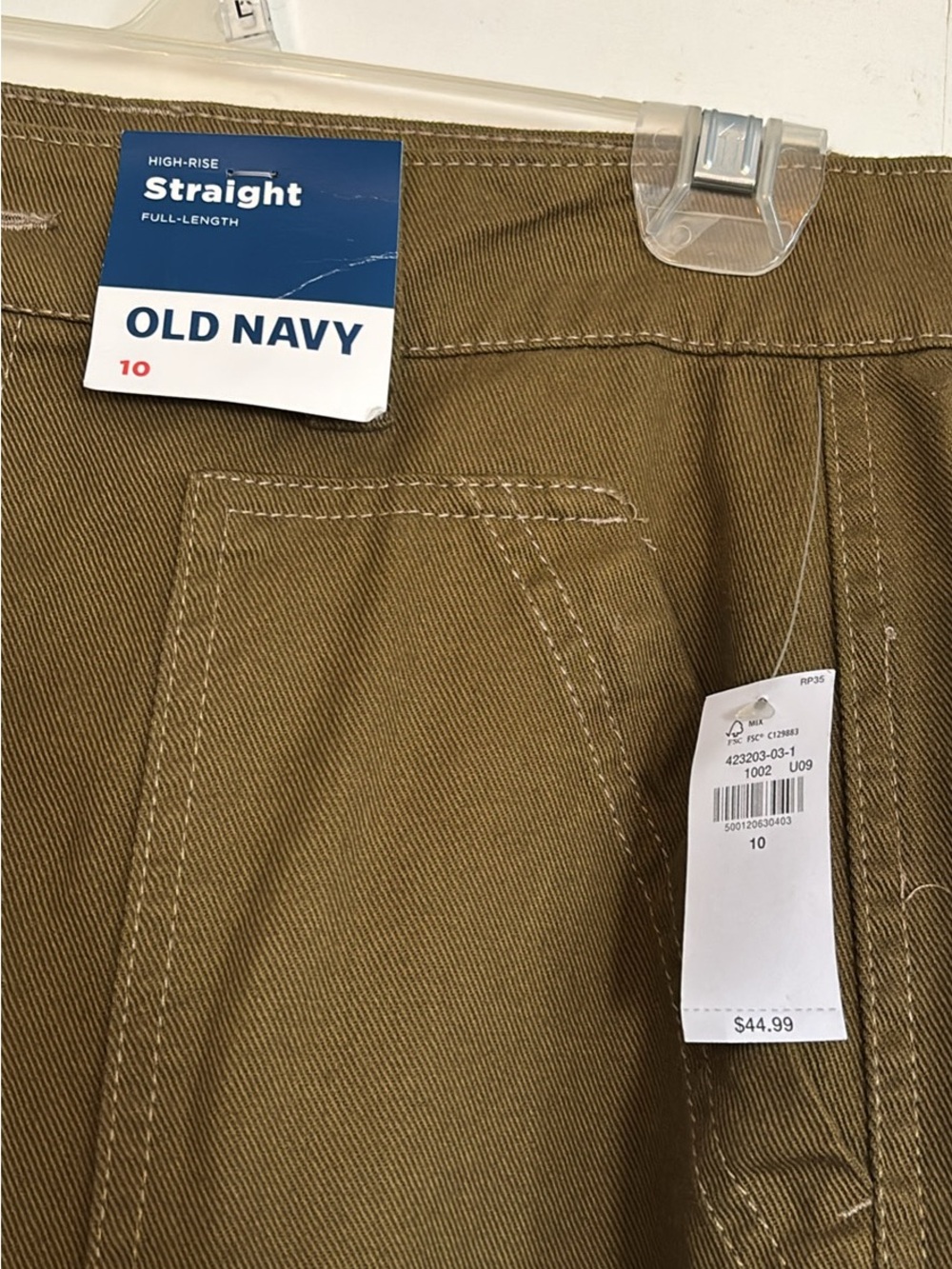 Old Navy Olive Straight-Leg Utility Pants - Picture 2 of 4